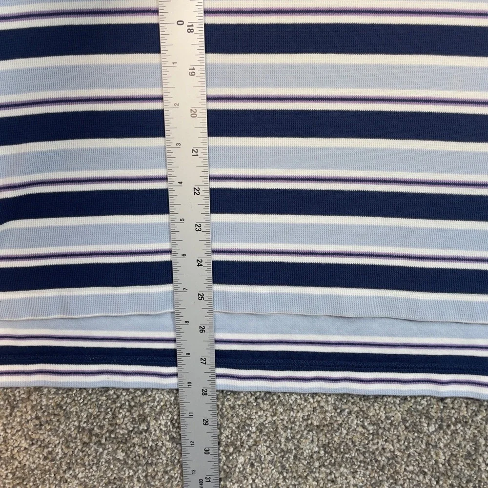 Polo Ralph Lauren Striped Polo Shirt Mens‎ Large Blue White Purple Pony Cotton